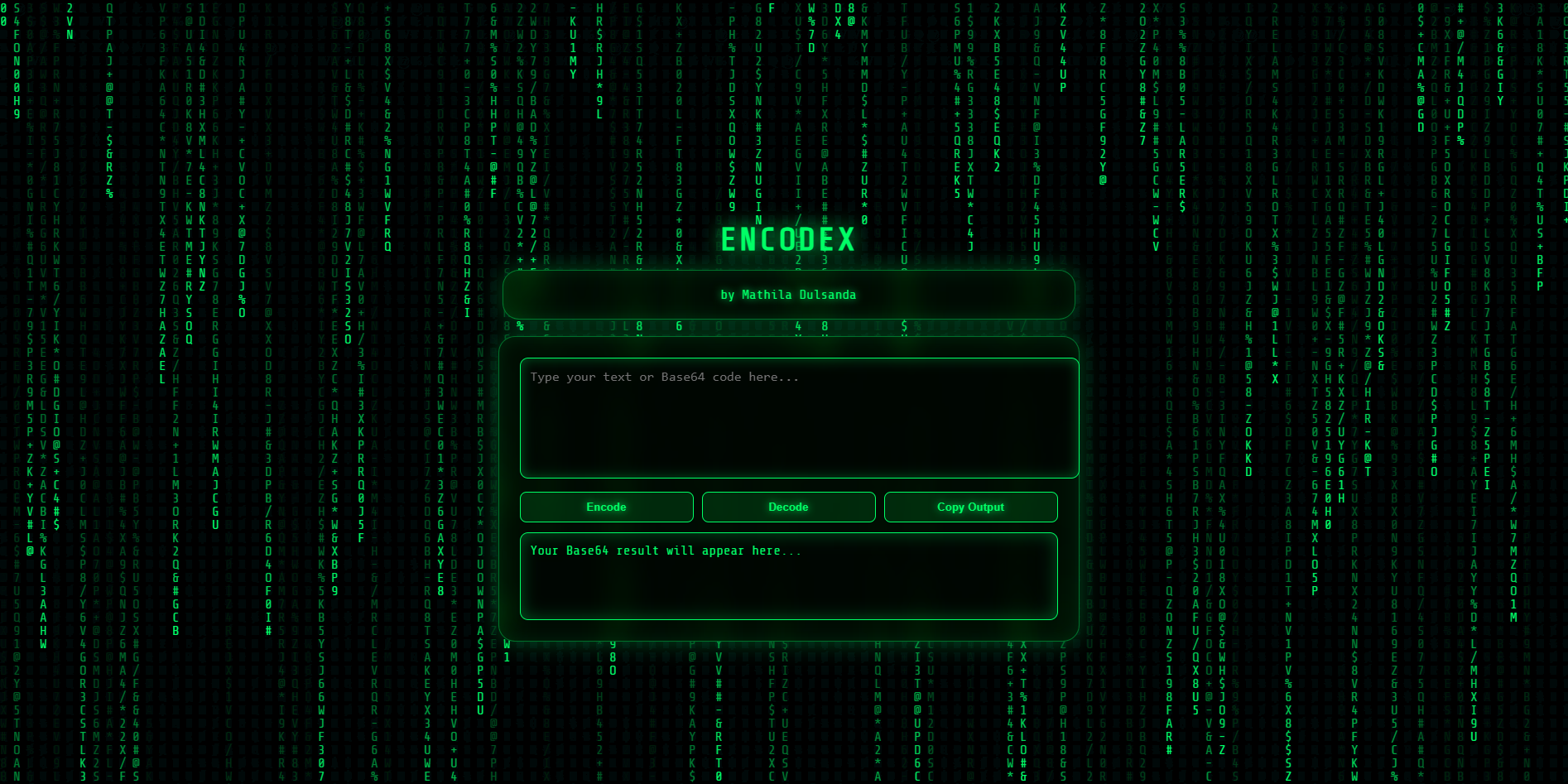 EncodeX - Hacker Base64 Tool